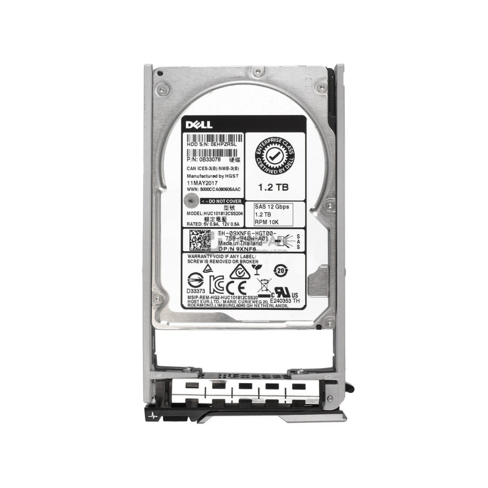 9XNF6 DELL 1.2TB 10K 12G 2.5 SAS SFF HOT-SWAP R HDD 09XNF6
